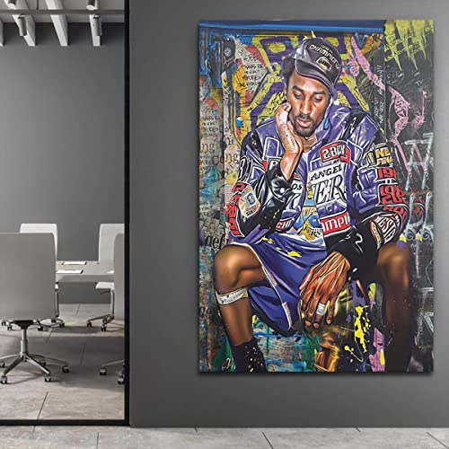 Kobe Bryant Poster Canvas Wall Art Print Mamba Mentality Inspirational , Basketball Player Sports Home Motivational Artwork For Home,Office,Gym Wall Decor 16X24Inch - No Frame