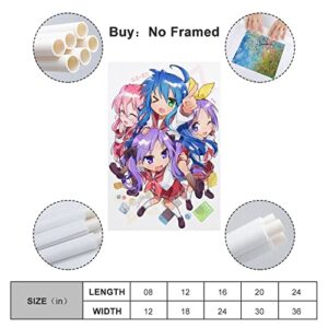 Anime Lucky Star Poster Decorative Painting Canvas Wall Posters And Art Picture Print Modern Family Bedroom Decor Posters 12x18inch(30x45cm)