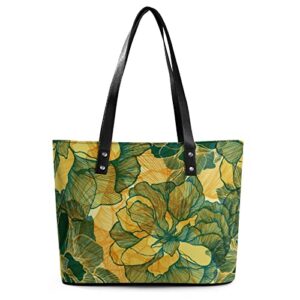 womens handbag flowers leather tote bag top handle satchel bags for lady