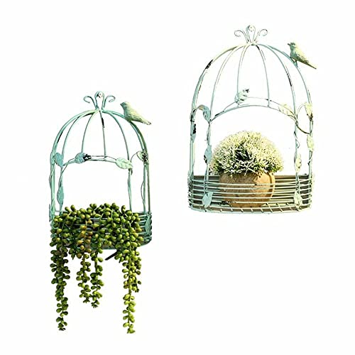 8.66"Art Wall Decor Metal Floating Shelves Hanging Bird Cage Display Rack Wall Mounted Storage Rack Indoor Outdoor Garden Decoration Wall Shelf Plant Stand Bedroom Livroom Office Sofa Cafe Home Decor