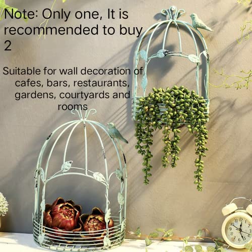 8.66"Art Wall Decor Metal Floating Shelves Hanging Bird Cage Display Rack Wall Mounted Storage Rack Indoor Outdoor Garden Decoration Wall Shelf Plant Stand Bedroom Livroom Office Sofa Cafe Home Decor