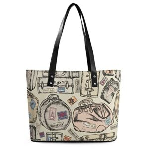 womens handbag vintage texture leather tote bag top handle satchel bags for lady