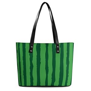 womens handbag watermelon green print leather tote bag top handle satchel bags for lady