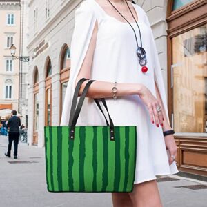 Womens Handbag Watermelon Green Print Leather Tote Bag Top Handle Satchel Bags For Lady