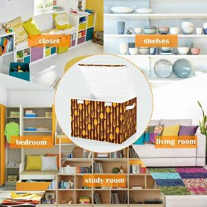 CaTaKu Orange Knifes Storage Bins with Lids and Handles, Fabric Large Storage Container Cube Basket with Lid Decorative Storage Boxes for Organizing Clothes