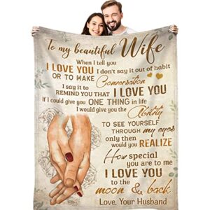 jolochill gifts for wife, to my wife blanket mother’s day wedding anniversary christmas romantic gifts for her, wife birthday gift ideas, presents for her, gifts for wife blanket 60×80