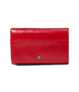 hobo jill wallet for women – snap flap closure and patterened polyester lining, compact and handy wallet crimson 1 one size one size