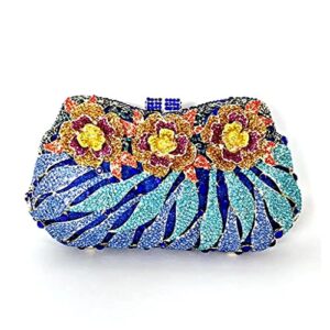 zlxdp bridal party purse evening party handbag wedding crystal clutches rose flower crystal purses