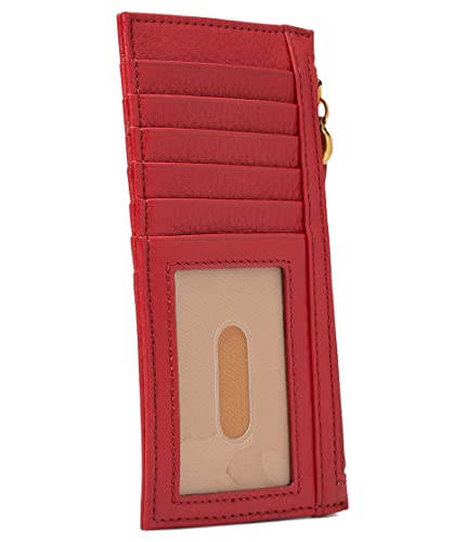 HOBO Carte Compact Wallet For Women - Hide Leather Construction With Multiple Card Slots And Zipper Pocket, Durable and Handy Wallet Scarlet One Size One Size