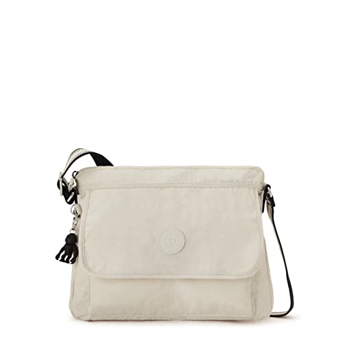 Kipling Women’s Aisling Crossbody, Lightweight Everyday Purse, Nylon Shoulder Bag, Light Sand