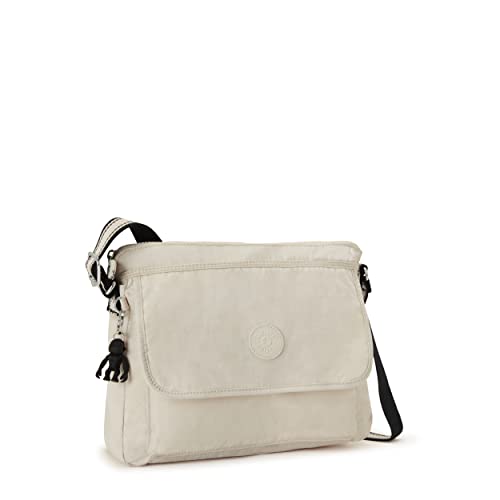 Kipling Women’s Aisling Crossbody, Lightweight Everyday Purse, Nylon Shoulder Bag, Light Sand