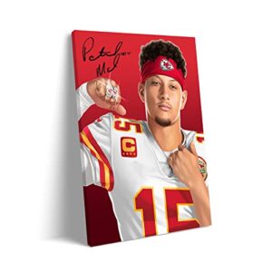 2023 American Football Superstar Patrick Mahomes Championship Poster Contemporary Home Bedroom Wall Art Decoration Collection Poster (8×12 inch,Canvas roll)