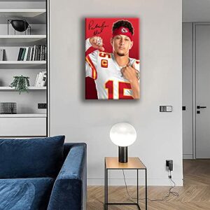 2023 American Football Superstar Patrick Mahomes Championship Poster Contemporary Home Bedroom Wall Art Decoration Collection Poster (8×12 inch,Canvas roll)