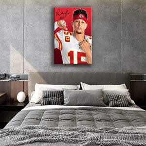 2023 American Football Superstar Patrick Mahomes Championship Poster Contemporary Home Bedroom Wall Art Decoration Collection Poster (8×12 inch,Canvas roll)