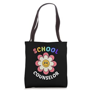 school counselor back to school student teacher hippie retro tote bag