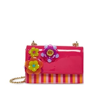 betsey johnson 3d flower converible bag, pink multi