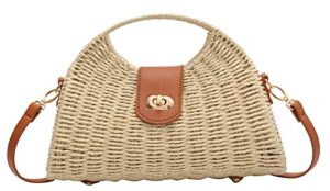 summer straw bag for women straw hand-woven top-handle handbag crossbody tote clutch bags for travel
