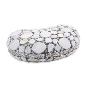 ZLXDP Marble Heart Shape Precious Stone Crystal Evening Bags Cocktail Bride Wedding Clutches Handbags Banquet Bags (Color : E, Size : 1)