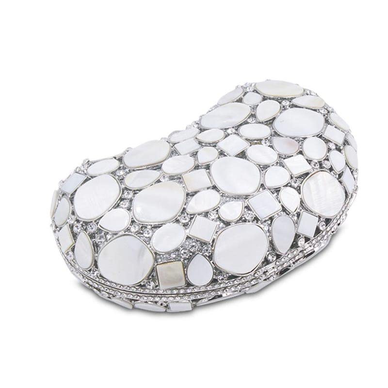 ZLXDP Marble Heart Shape Precious Stone Crystal Evening Bags Cocktail Bride Wedding Clutches Handbags Banquet Bags (Color : E, Size : 1)