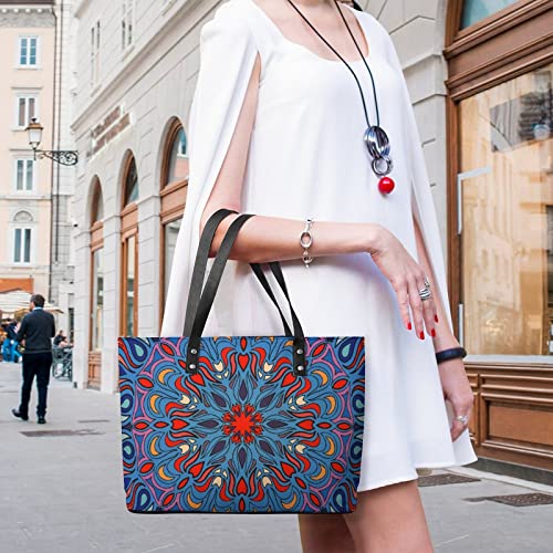 Womens Handbag Florals Pattern Leather Tote Bag Top Handle Satchel Bags For Lady