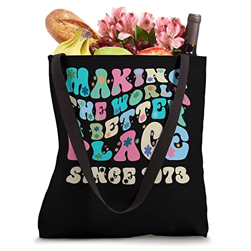Retro vintage making the world a better place since 1973 Tote Bag