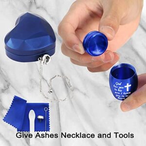 Small Urns for Human Ashes Keepsake, Mini Cremation Urn for Pet or Human Ashes, Sharing Baby Urns Earns, Tiny Little Funeral Urn for Ashes - Heart Shaped Case with Blue Light