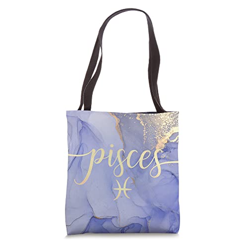 Pisces Star Zodiac Sign Constellation Astrology Black Tote Bag
