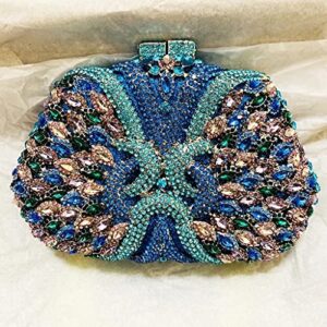 zlxdp diamond clutch purse women crystal bags evening wedding party handbag bridal metal crossbody bags (color : c, size : 1)