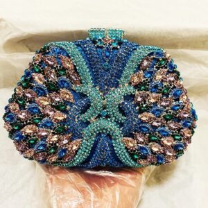 ZLXDP Diamond Clutch Purse Women Crystal Bags Evening Wedding Party Handbag Bridal Metal Crossbody Bags (Color : C, Size : 1)