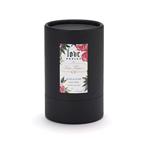 Time Tamer 101™ Love Potion - Peony & Lychee Strong Scented Candle – Beautifully Packaged Luxury Gift Candle for Women – Stylish & Elegant - Soy Coconut Natural Wax - 50 Hrs
