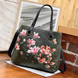 zlxdp chinese style embroidered handbag retro floral shoulder bag large capacity women’s casual tote bag (color : c, size