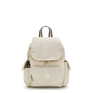 kipling women’s city pack mini backpack, lightweight versatile daypack, nylon school bag, light sand, one size
