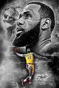 lebron james posters wall art print,crowned king lebron james sports decor,black inspirational poster wall art canvas for living gym office home room decorate room home decor ,gift.set of 1(unframed,16”x24”inches）.