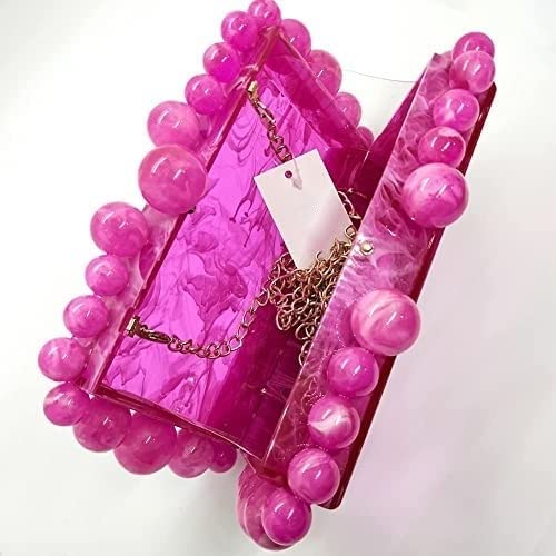 TAYASH Acrylic Purse Evening Clutch Bag for Women Glitter Marble Purse Handbag for Wedding Cocktail Party Prom (Color : Red)