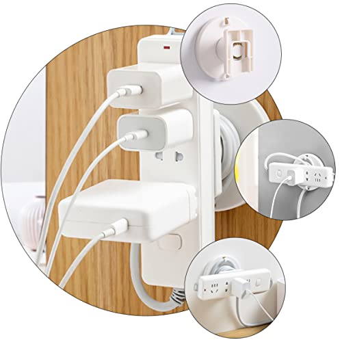 DOITOOL ser of 3 Wall- mounted Socket Self Adhesive Power Strip Holder Power Cord Socket Holders socket wall hanging stand Holder Rotating Wall