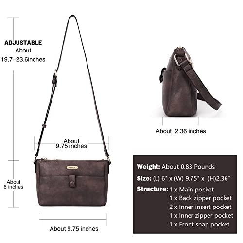 CHOLISS Leather Small Crossbody Bag Purses for Women Shoulder Wallet Adjustable Strap