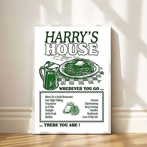 UVAVO Harry Style Poster For Room Decor Green Posters House Music Album Menu List Wall Art Legendary Artist Cover Fashion Cool Rock Singer Dining Living 12X16inch Unframed