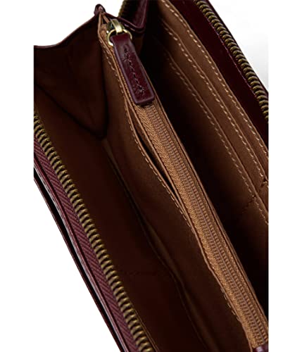HOBO Max Large Zip Around Wallet For Women - Leather Construction With Cotton Lining, Smart and Trendy Wallet Merlot One Size One Size