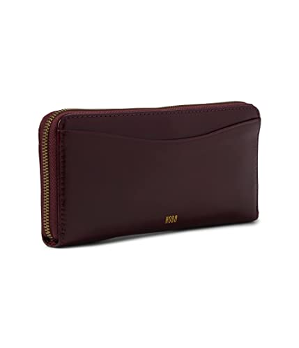 HOBO Max Large Zip Around Wallet For Women - Leather Construction With Cotton Lining, Smart and Trendy Wallet Merlot One Size One Size