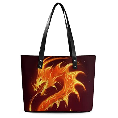 Womens Handbag Dragon Leather Tote Bag Top Handle Satchel Bags For Lady