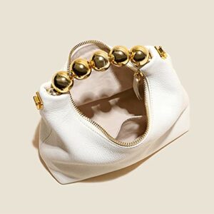 Purses and Handbags for Women Fashion Ladies Pearl bead Top Handle Satchel Shoulder Chain Crossbody Bag (Black)