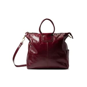 HOBO Sheila Tote-Style Handbag for Women - Side Exterior Slip Pocket, Detailed Hardware Accents, and Guitar strap Merlot One Size One Size