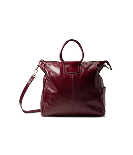 HOBO Sheila Tote-Style Handbag for Women - Side Exterior Slip Pocket, Detailed Hardware Accents, and Guitar strap Merlot One Size One Size