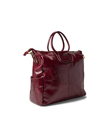 HOBO Sheila Tote-Style Handbag for Women - Side Exterior Slip Pocket, Detailed Hardware Accents, and Guitar strap Merlot One Size One Size