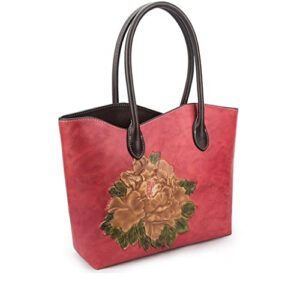 LHLLHL European and American Style Women's Handbag Flower Tote Bag Women's Messenger Shoulder Bag (Color : D, Size : 31.5 (P)*26 (T)*11 (L) cm)