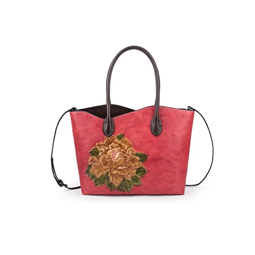 LHLLHL European and American Style Women's Handbag Flower Tote Bag Women's Messenger Shoulder Bag (Color : D, Size : 31.5 (P)*26 (T)*11 (L) cm)