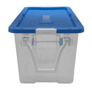 Infityle 200 Quart Latching Rolling Plastic Storage Bin Container, Clear, Set of 2