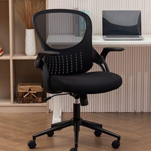 Ergonomic Home Office Desk Chair Mesh Computer Chair Height Adjustable Office Chair Task Chair with Flip-up, Black