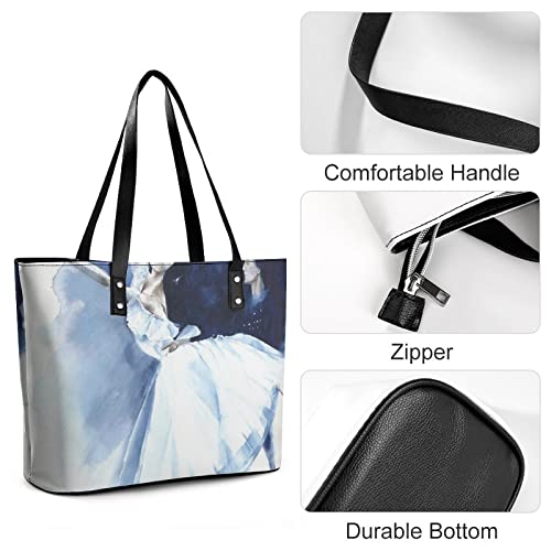 Womens Handbag Ballerina Girl Leather Tote Bag Top Handle Satchel Bags For Lady