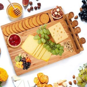 ＫＬＫＣＭＳ Kitchen Bamboo Cheese Board Chopping Board Wedding Gifts for Cheese Lovers